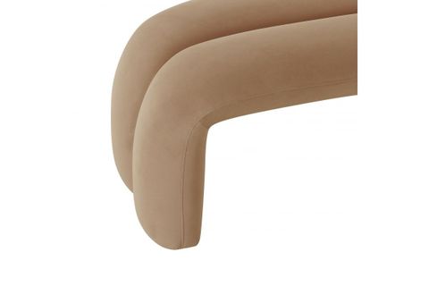 Leigh Taupe Velvet Channeled Bench At Gardner-White in Leigh Taupe Velvet Channeled Bench - Taupe